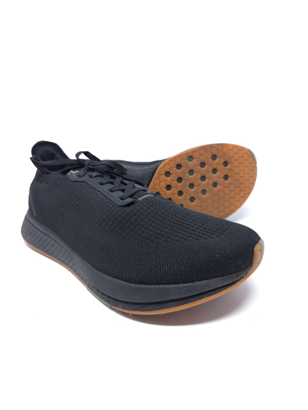 Men's Flux Adapt Runner Black Gum Athletic Knit Shoes Sneakers Sz 10
